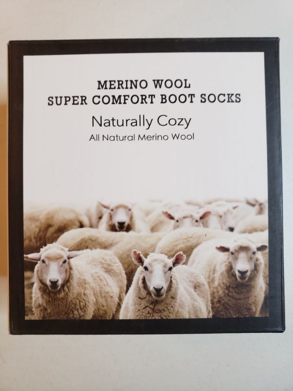 Photo 1 of MERINO WOOL SUPER COMFORT BOOT SOCKS, 2 PACK, GREY. SIZE M/L