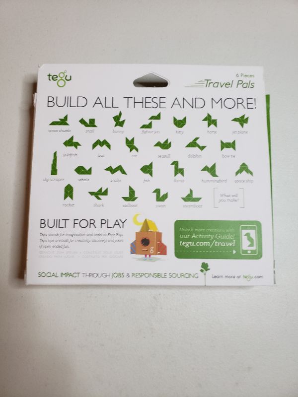 Photo 2 of 6 Piece Tegu Travel Pal Magnetic Wooden Block Set, Hummingbird
