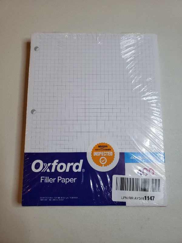 Photo 1 of OXFORD FILLER PAPER 4X4 GRAPH RULE. 2 PACKS OF 400 SHEETS.