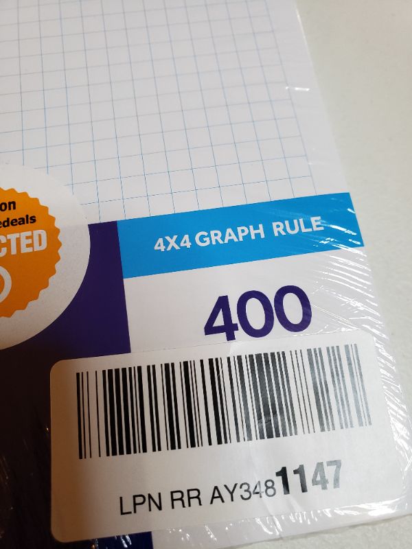 Photo 1 of OXFORD FILLER PAPER 4X4 GRAPH RULE. 2 PACKS OF 400 SHEETS.