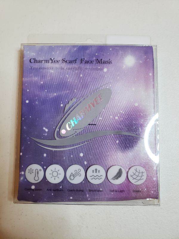 Photo 1 of CHARMYEE SCARF FACE MASK NECK GAITER, STARRY SKY.