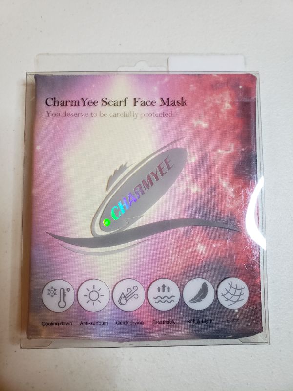 Photo 1 of CHARMYEE SCARF FACE MASK NECK GAITER, SPACE TIME.