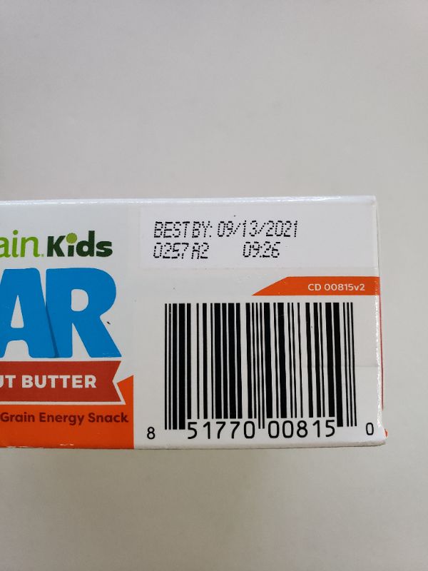 Photo 3 of Orgain Organic Kids Energy Bar, Peanut Butter - Great for Snacks, Vegan, 7g Dietary Fiber, 4g Protein, Dairy Free, Gluten Free, Lactose Free, Soy Free, Kosher, 1.27 oz, 10 Count (Packaging May Vary)
BEST BY 09/2021