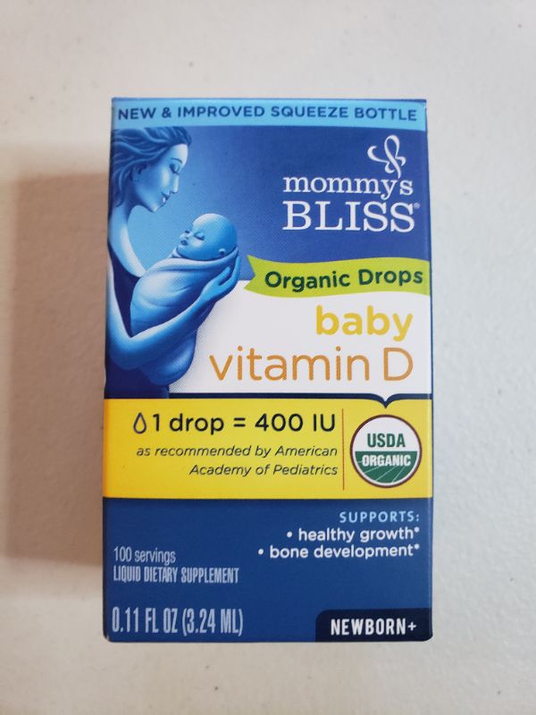 Photo 1 of Mommy's Bliss Organic Drops No Artificial Color, Vitamin D, 0.11 Fl Oz
