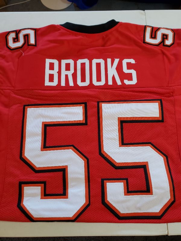 Photo 1 of BROOKS REPLICA TAMPA BAY BUCS FOOTBALL JERSEY, RED, SIZE XL.