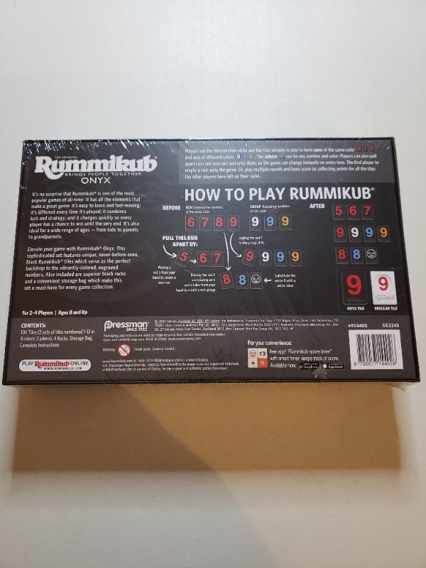 Photo 1 of Rummikub Onyx Edition - Sophisticated Set with Unique Black Rummikub Tiles and Vibrantly-Colored Engraved Numbers by Pressman
