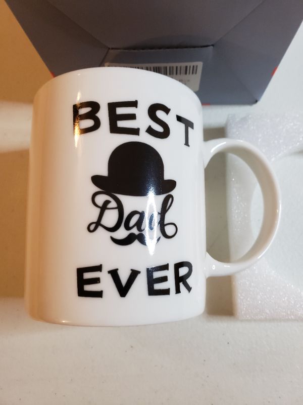 Photo 1 of BEST DAD EVER COFFEE MUG, WHITE/BLACK