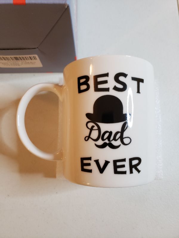 Photo 2 of BEST DAD EVER COFFEE MUG, WHITE/BLACK