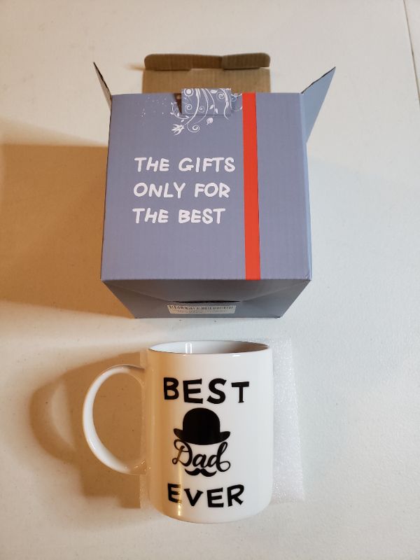 Photo 3 of BEST DAD EVER COFFEE MUG, WHITE/BLACK