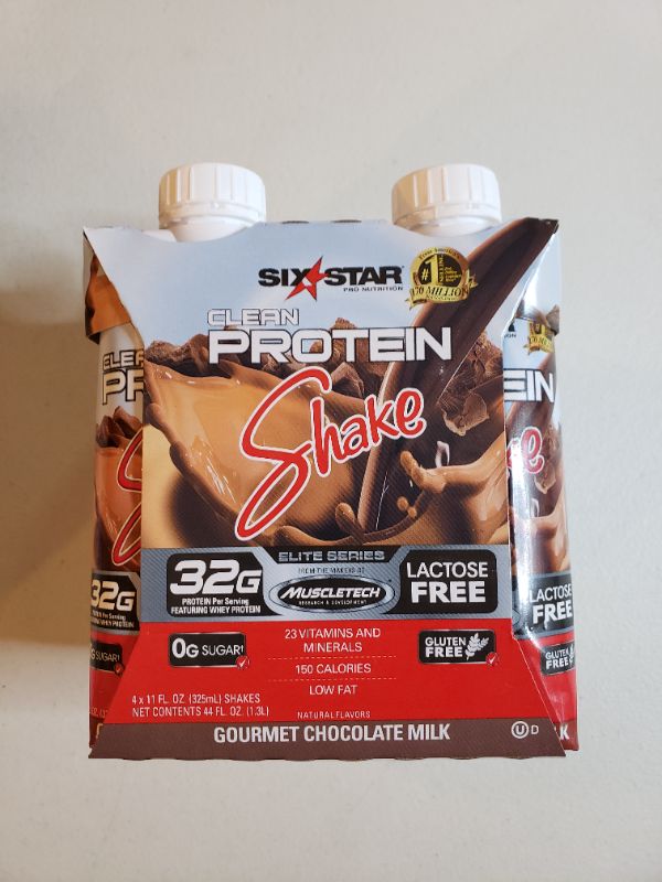 Photo 1 of 4pack  Ready to Drink Protein Shakes | Six Star Whey Protein Shake | Lactose Free | Protein for Muscle Gain | Protein Drinks for Men & Women | 32g of Protein | Gourmet Chocolate Milk, 11 oz 
