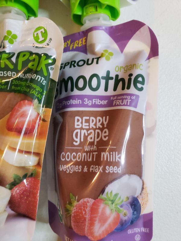 Photo 3 of Sprout Organic Baby Food, Stage 4 Toddler Pouches, 8 Flavor Power Pak and Smoothie Sampler, 4 Oz Purees (Pack of 12)
BEST BY FEB 2022