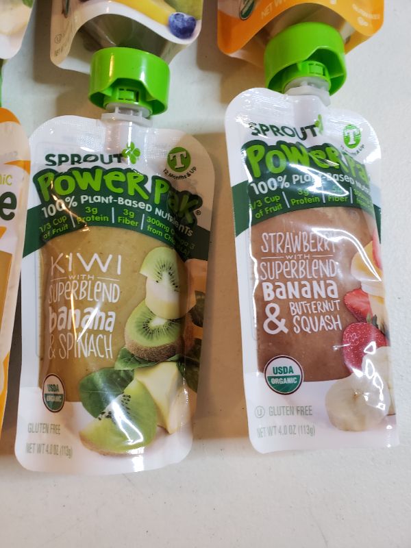 Photo 2 of Sprout Organic Baby Food, Stage 4 Toddler Pouches, 8 Flavor Power Pak and Smoothie Sampler, 4 Oz Purees (Pack of 12)
BEST BY FEB 2022