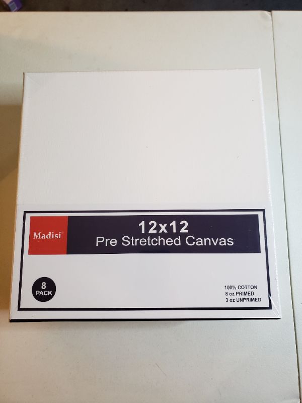 Photo 1 of 12X12 PRE-STRETCHED CANVAS FOR PAINTING, 8 PACK. 