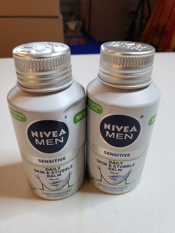 Photo 2 of NIVEA Men Sensitive Skin & Stubble Balm - Mens Face Lotion for Before and After Shave – 4.2 Fl. Oz. Bottle
LOT OF 2.