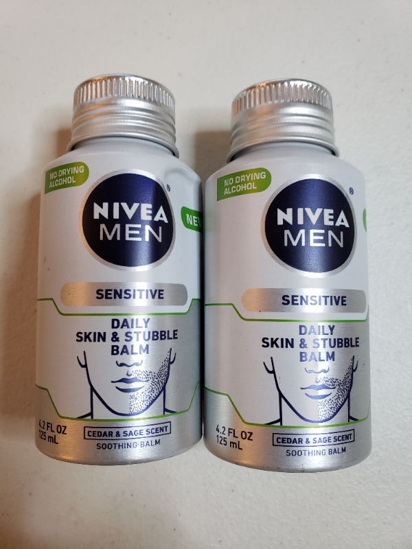 Photo 1 of NIVEA Men Sensitive Skin & Stubble Balm - Mens Face Lotion for Before and After Shave – 4.2 Fl. Oz. Bottle
LOT OF 2.