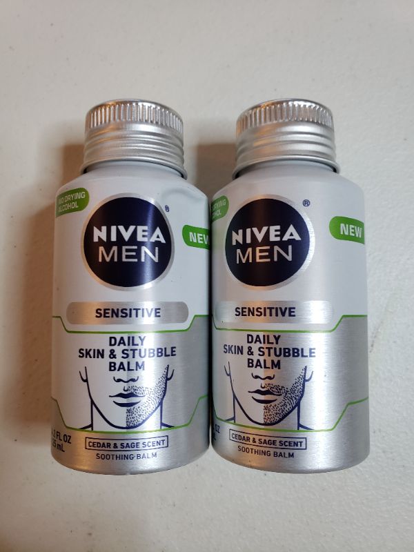 Photo 1 of NIVEA Men Sensitive Skin & Stubble Balm - Mens Face Lotion for Before and After Shave – 4.2 Fl. Oz. Bottle
LOT OF 2.