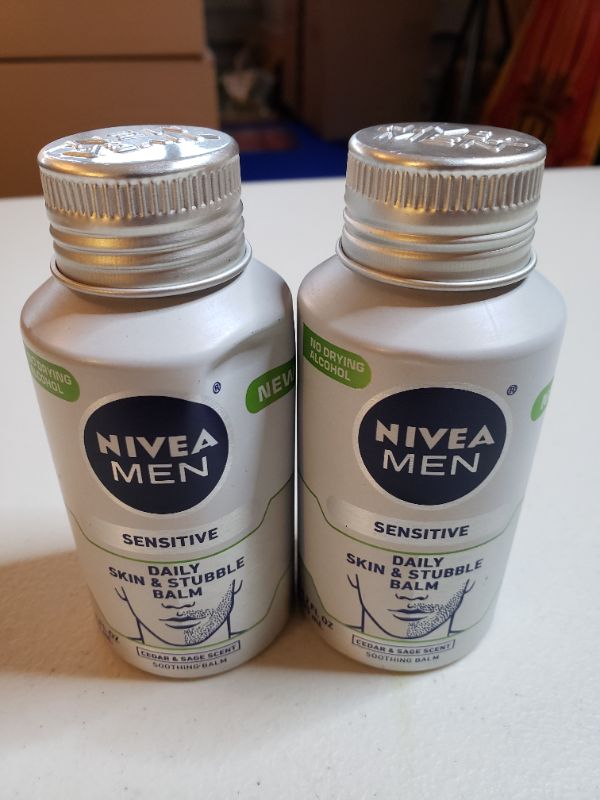 Photo 2 of NIVEA Men Sensitive Skin & Stubble Balm - Mens Face Lotion for Before and After Shave – 4.2 Fl. Oz. Bottle
LOT OF 2.