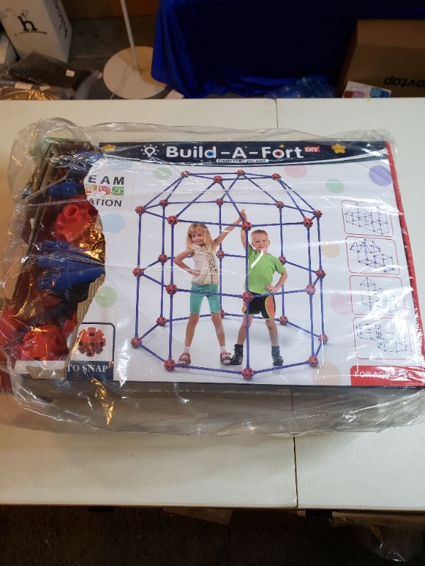Photo 1 of BUILD A FORT KIT FOR KIDS, AGES 5+. SLIGHT BOX DAMAGE.
