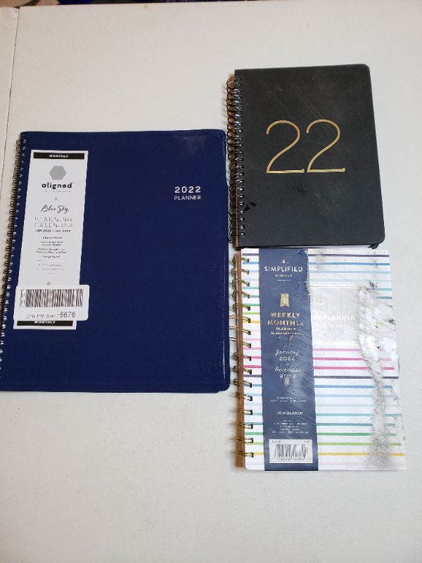Photo 1 of 2022 MONTHLY PLANNERS, LOT OF 3