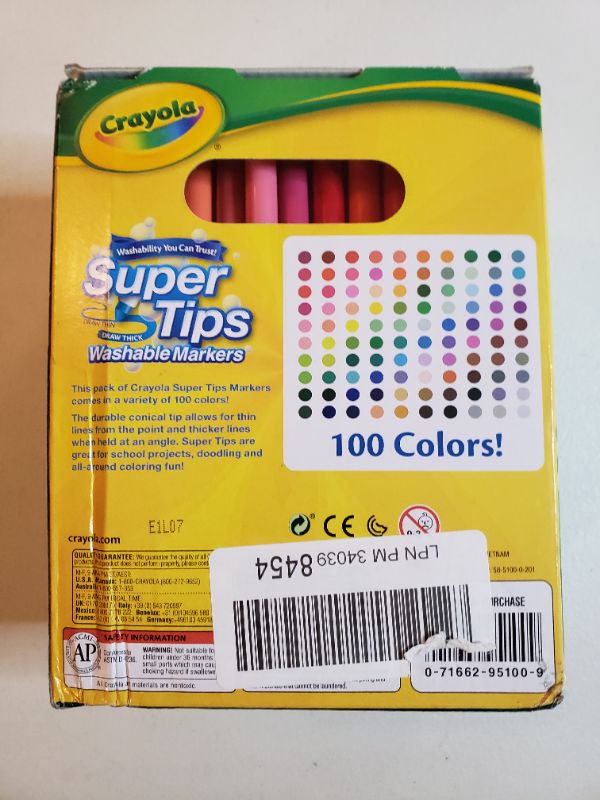 Photo 2 of Crayola Super Tips Marker Set, Washable Markers, Assorted Colors, Art Set for Kids, 100 Count
