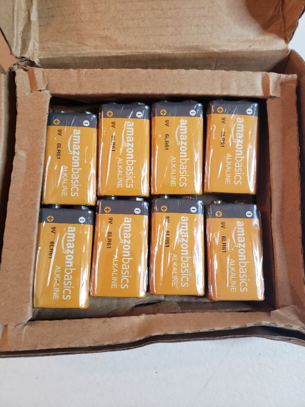 Photo 1 of Amazon Basics 8 Pack 9 Volt Performance All-Purpose Alkaline Batteries, 5-Year Shelf Life, Easy to Open Value Pack
LOT OF 2 BOXES OF 8 FOR 16 TOTAL