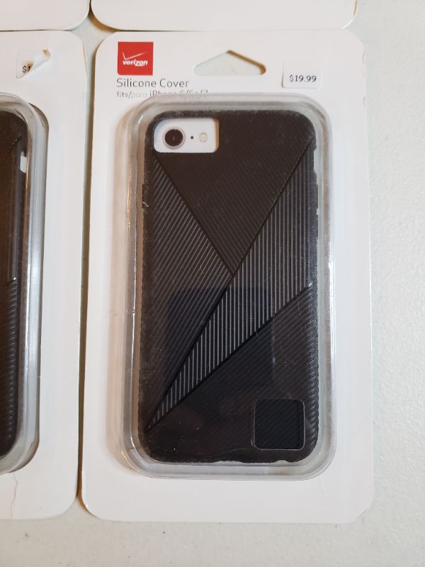 Photo 2 of VERIZON SILICONE PHONE COVER, BLACK, FITS IPHONE 6/6S/7, LOT OF 6. 