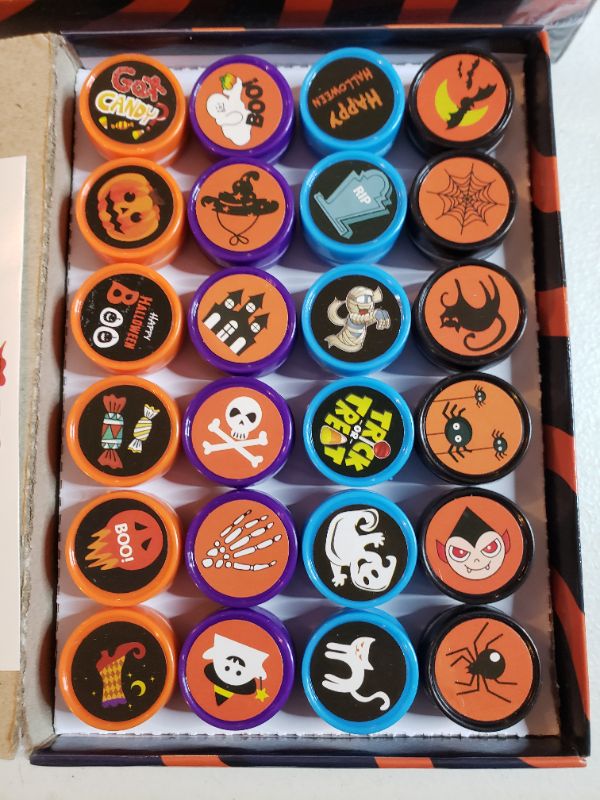 Photo 2 of 24 Pcs Assorted Halloween Stamps, Children Self-Ink Stampers For Party(24 Designs), Holiday Toy Gift Halloween Game Prizes For Kids (24 color)
LOT OF 3.