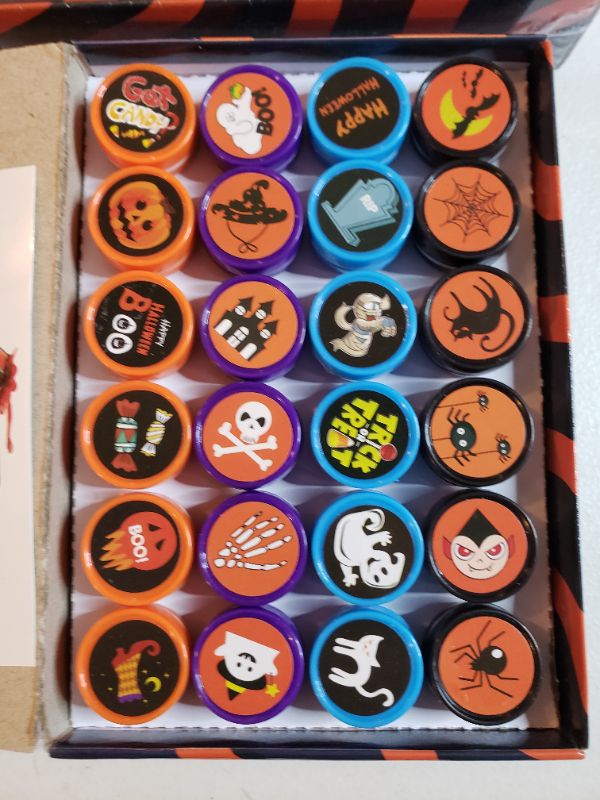 Photo 2 of 24 Pcs Assorted Halloween Stamps, Children Self-Ink Stampers For Party(24 Designs), Holiday Toy Gift Halloween Game Prizes For Kids (24 color)
LOT OF 3.