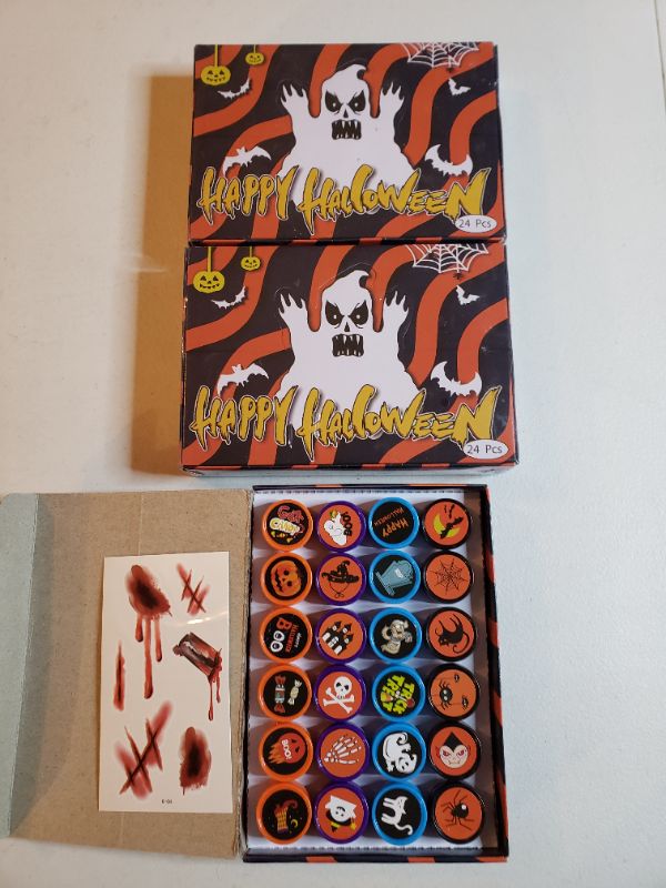 Photo 1 of 24 Pcs Assorted Halloween Stamps, Children Self-Ink Stampers For Party(24 Designs), Holiday Toy Gift Halloween Game Prizes For Kids (24 color)
LOT OF 3.