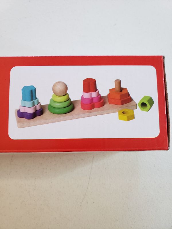 Photo 2 of WOODEN FOUR COLUMN TOWER TOY FOR CHILDREN, AGES 3+