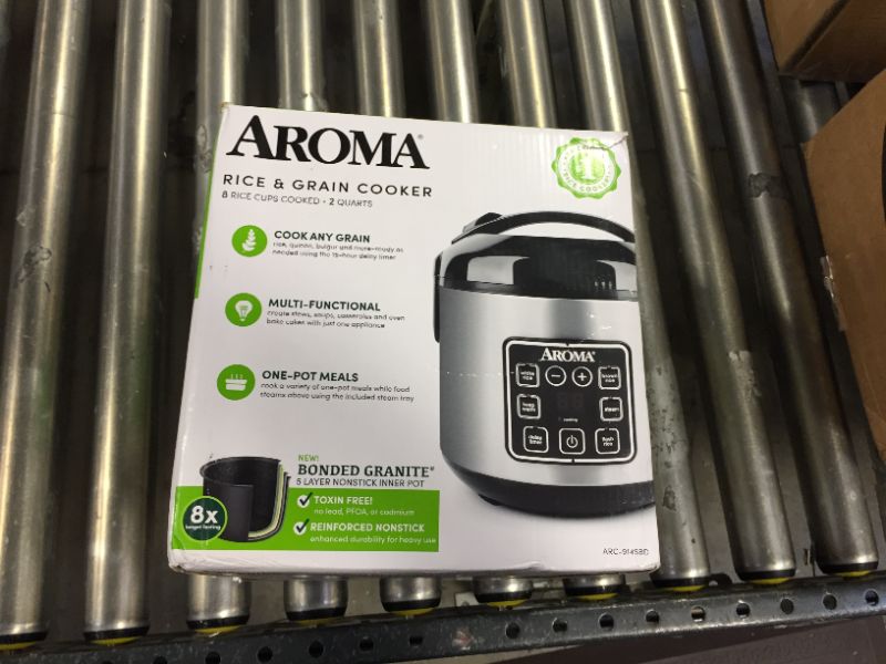 Photo 1 of Aroma Digital Rice Cooker and Food Steamer, Silver, 8 Cup