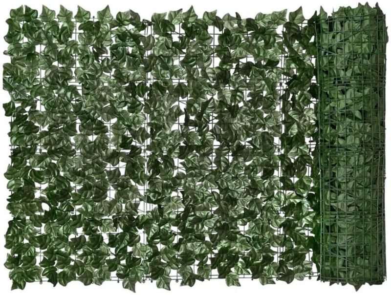 Photo 1 of Artificial Ivy Green Leaf Hedge Artificial Leaf Privacy Fence Screen Garden Fence Screening Green Leaf Faux Ivy Plant Wall Fake Grass Decorative Backdrop...
