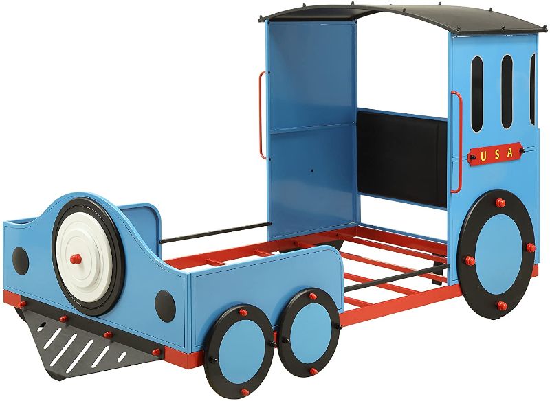 Photo 1 of ACME Tobi Twin Bed - 37560T - Blue/Red & Black Train
