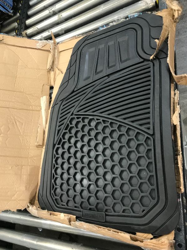 Photo 2 of Amazon Basics 4-Piece Thick Flexible Rubber Car Floor Mat