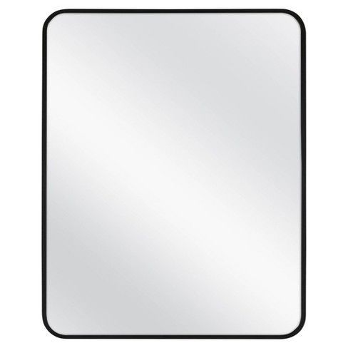 Photo 1 of 24" x 30" Rectangular Decorative Wall Mirror with Rounded Corners Black - Project 62™
