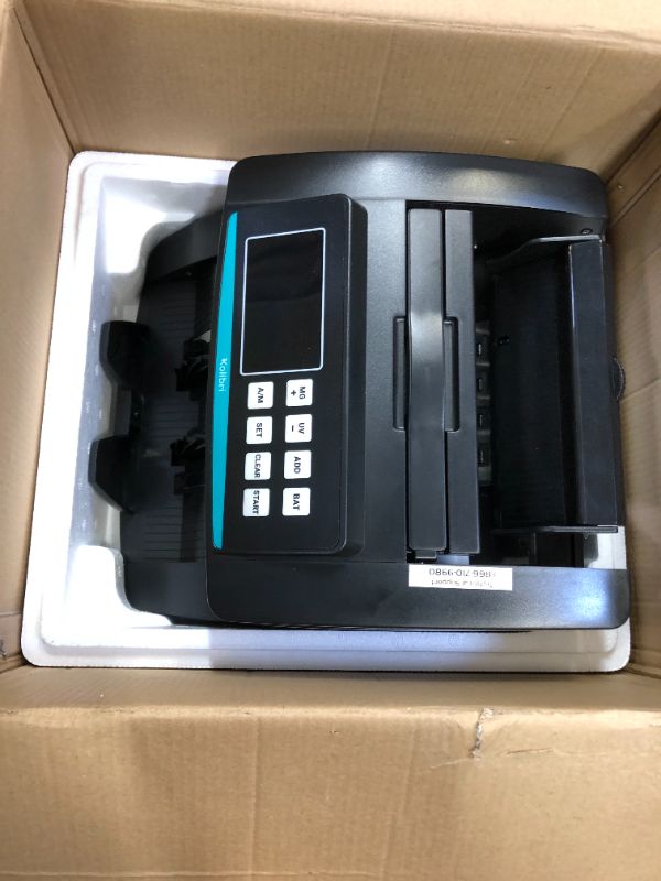 Photo 2 of Kolibri Money Counter with UV/MG/IR/DBL/HLF/CHN Counterfeit Detection - Bill Counting Machine - Large LED Display - 1,500 Bills/Min - Doesn't Count Value
