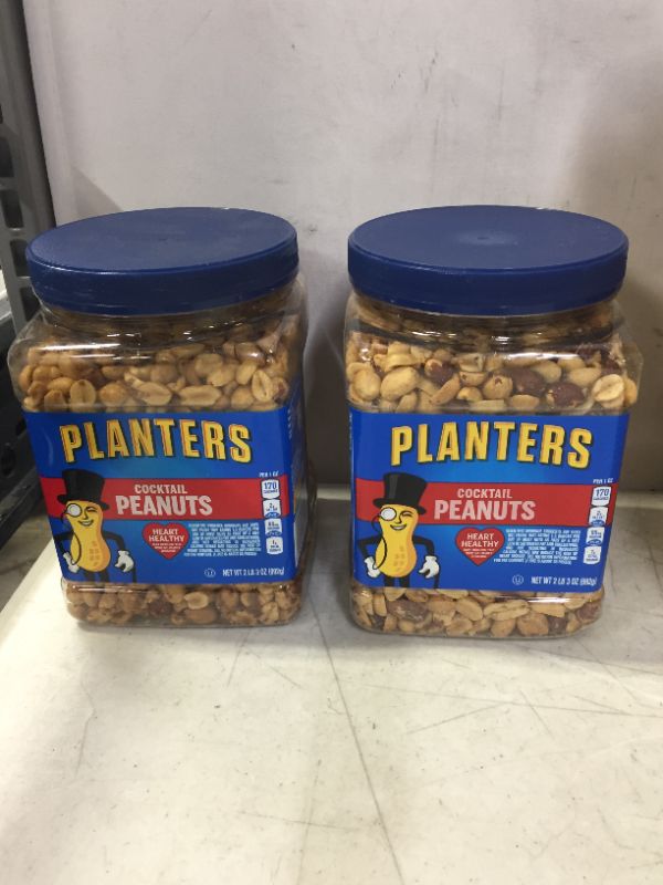 Photo 2 of 2 PACK - PLANTERS Salted Cocktail Peanuts, 35 oz. Resealable Jar - Heart Healthy Salted Peanuts - A Good Source of Essential Nutrients - Made with Simple Ingredients - Kosher