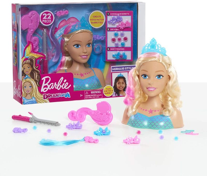 Photo 1 of Barbie Dreamtopia Mermaid Styling Head, 22 pieces, by Just Play
