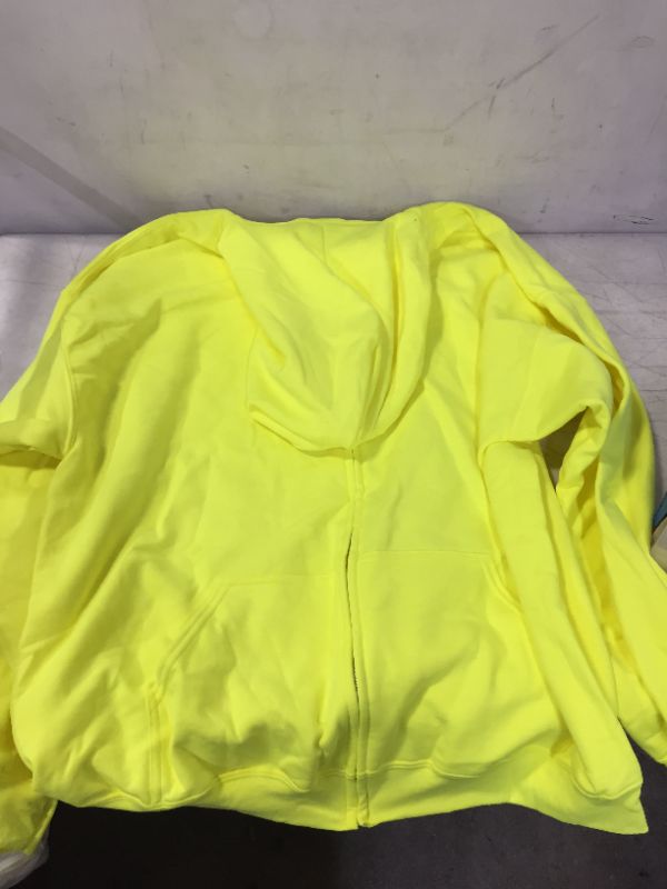 Photo 1 of 2XL NEON YELLOW ZIP UP JACKET 