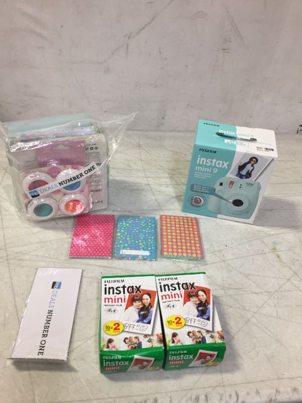 Photo 2 of FujiFilm Instax Mini 9 Instant Camera + Fujifilm Instax Mini Film (40 Sheets) Bundle with Deals Number One Accessories Including Carrying Case, Color Filters, Photo Album + More (Ice Blue)