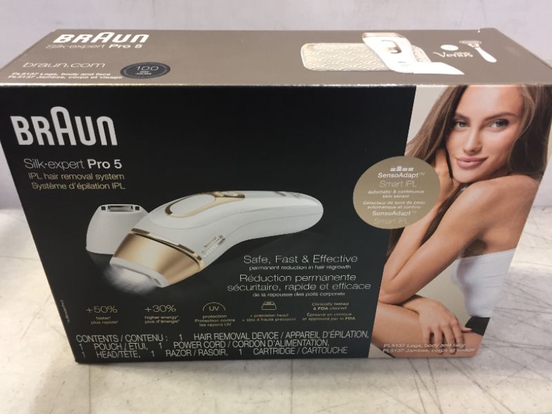 Photo 4 of Braun IPL Hair Removal for Women, Silk Expert Pro 5 PL5137 with Venus Swirl Razor, FDA Cleared, Permanent Reduction in Hair Regrowth for Body & Face, Corded
1 Count (Pack of 1)