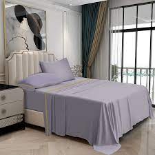 Photo 1 of BAKUMON BAMBOO SHEET SET BED SHEET SET 4 PCS PURPLE GREY KING SIZE