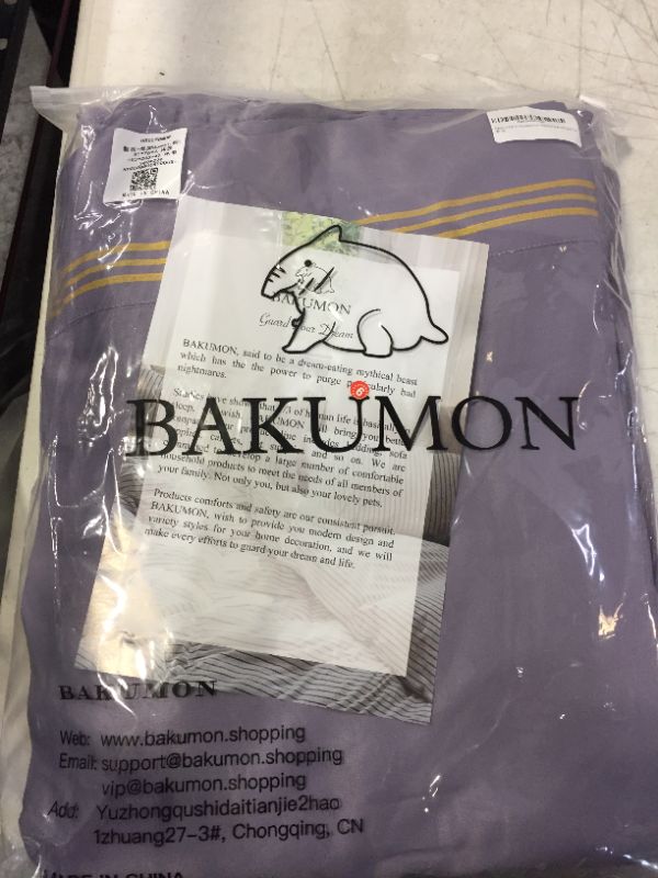 Photo 2 of BAKUMON BAMBOO SHEET SET BED SHEET SET 4 PCS PURPLE GREY KING SIZE