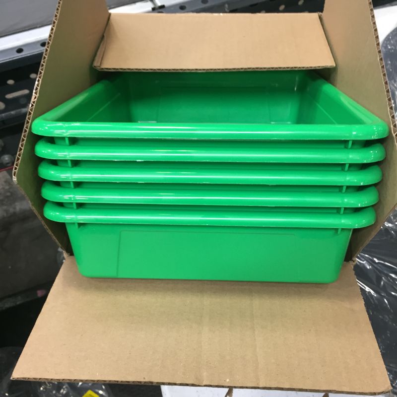 Photo 2 of 5 pack of 10x12x3" paper cubby holder organizers green