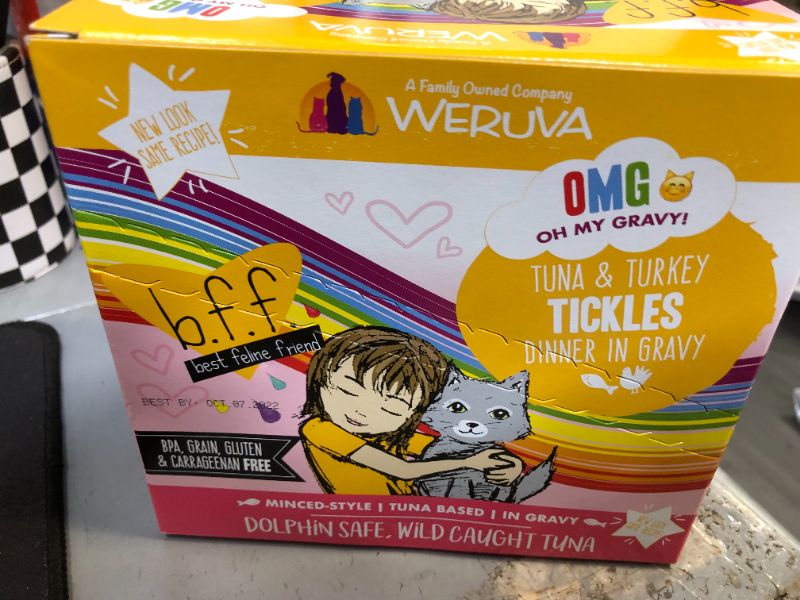 Photo 2 of 
Weruva B.F.F. OMG - Best Feline Friend Oh My Gravy! Grain-Free Natural Wet Cat Food Pouches, Original Tuna Recipes in Gravy