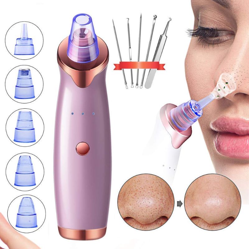 Photo 1 of Blackhead Remover Vacuum Electric Blackhead Vacuum Extractor Clean Tool Beauty Device with 5 Probes for Blackhead Remover Vacuum Suction Cleanser Purple (Purple)
