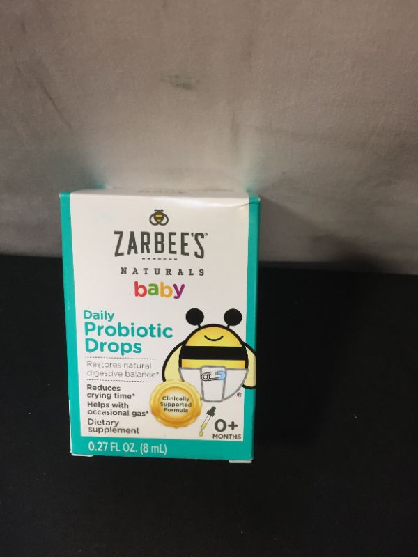 Photo 3 of Zarbee's Naturals Baby Daily Probiotic Drops, 0.27 Ounces   EXP-- 01-2022   -Factory Sealed-
