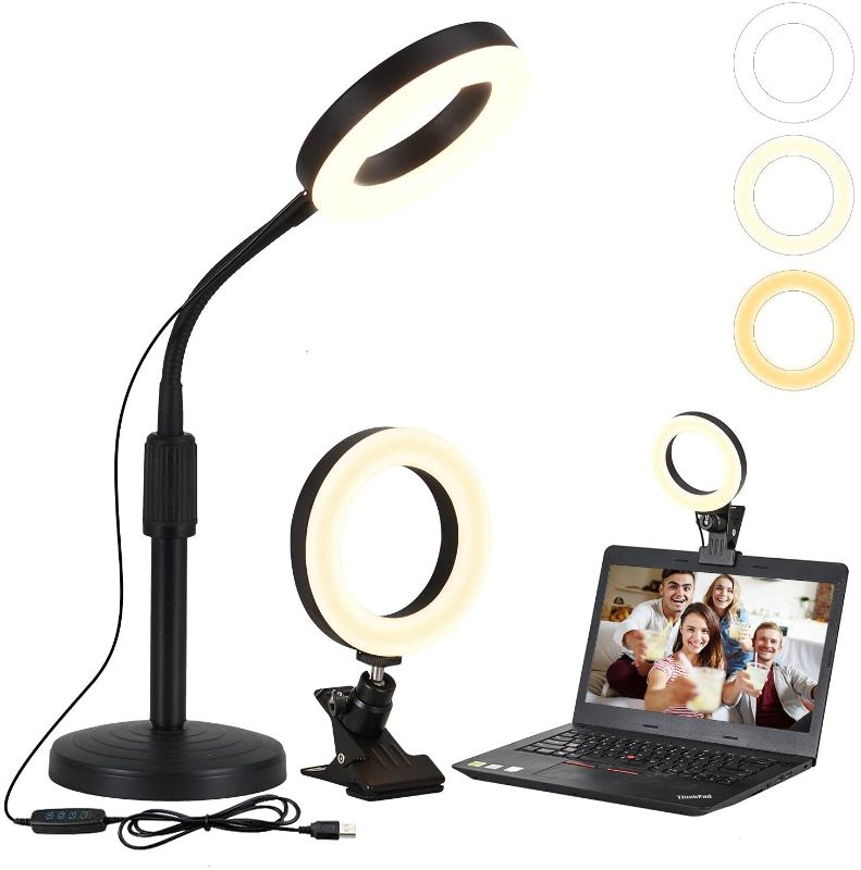 Photo 1 of Weokoli Video Conference Lighting Kit, Light for Monitor Clip On,for a Desk lamp,for Remote Working, Distance Learning,Zoom Call Lighting, Live Streaming, Computer Laptop Video Conferencing…
