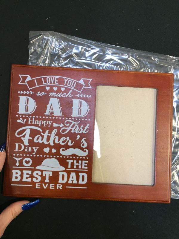 Photo 2 of First Time Father's Day Gifts | 2021 | Fathers | DAD | 1st | From Wife | Daughter | Son | Frame | Picture | Photo | Daddy | Wood Present
