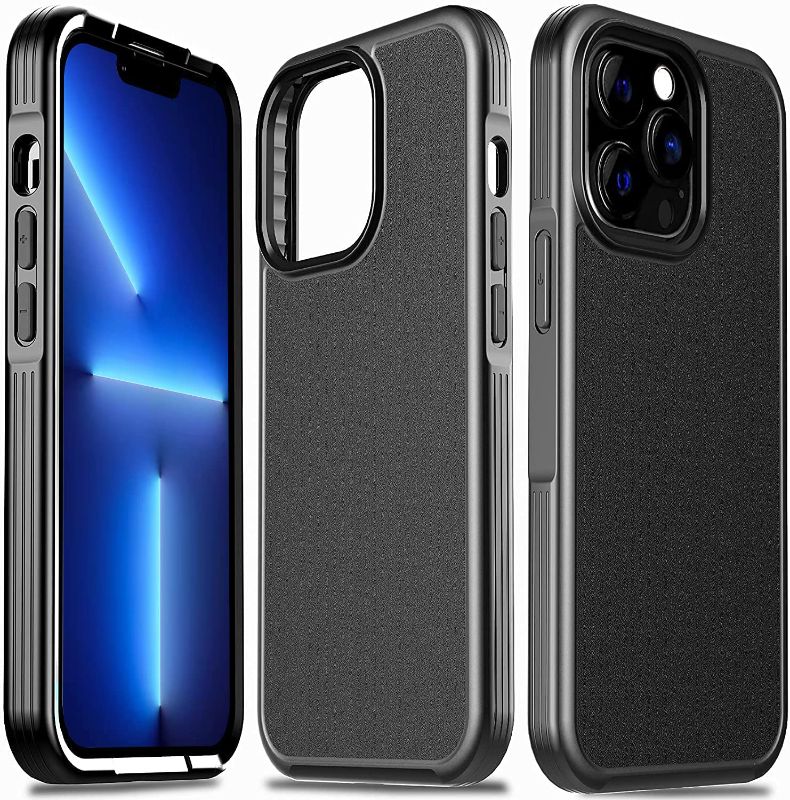 Photo 1 of 2 PACK OF Milomdoi Shockproof Designed for iPhone 13 Pro Case, [Heavy Duty Military-Grade Cover] Matte Hard PC Back & Flexible Frame, Heavy Duty Protective Phone Case 6.1 inch 5G 2021, Black
